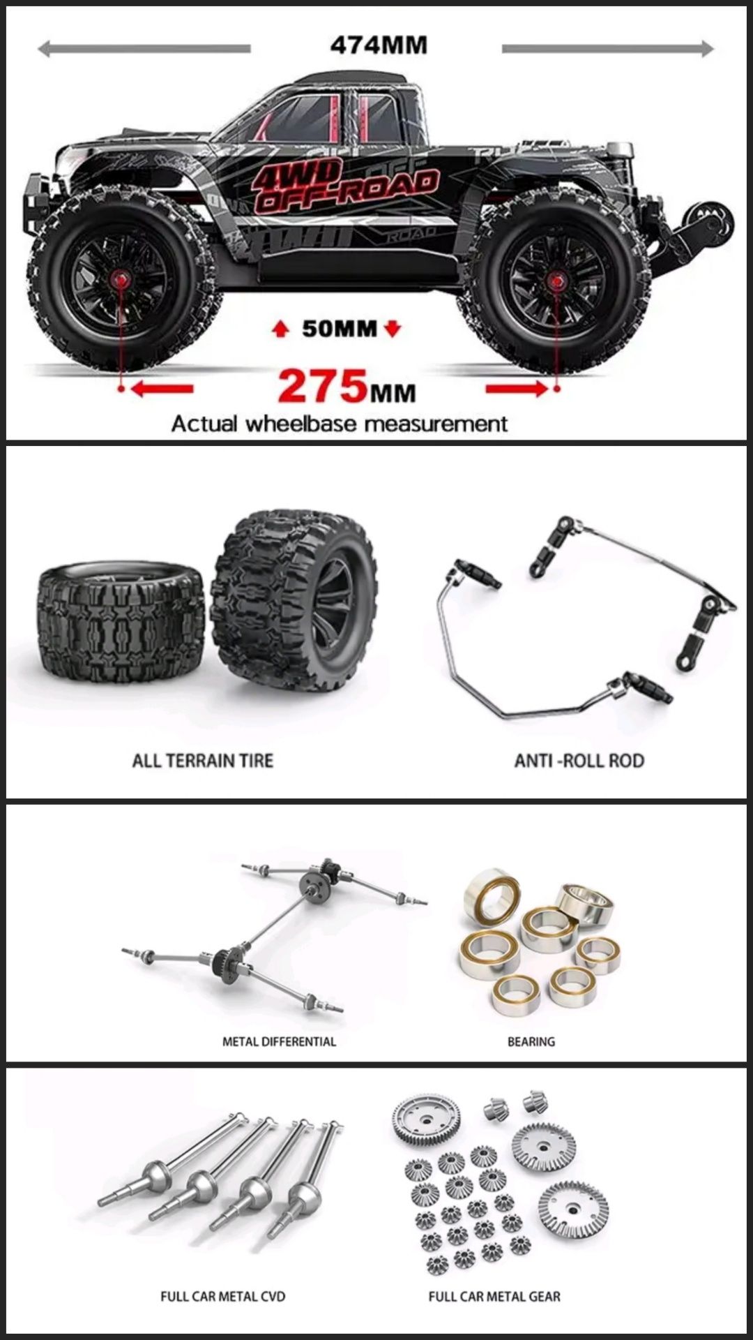 47 см MJX 10208 Hyper Go V2 до 80 км/год оригінал нова від виробника