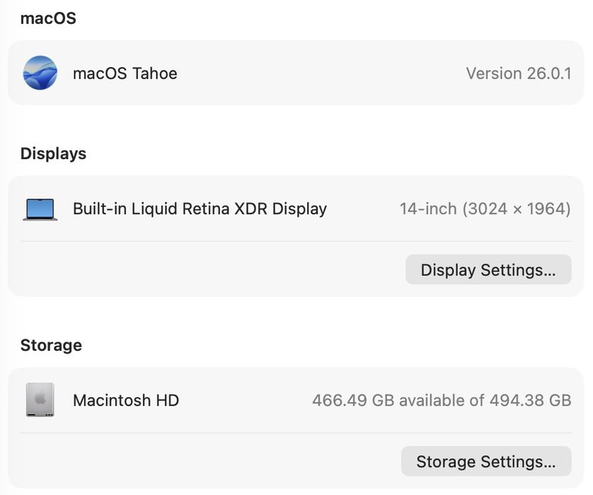 MacBook Pro 14’ 2021 M1 Pro 16Gb RAM 512Gb