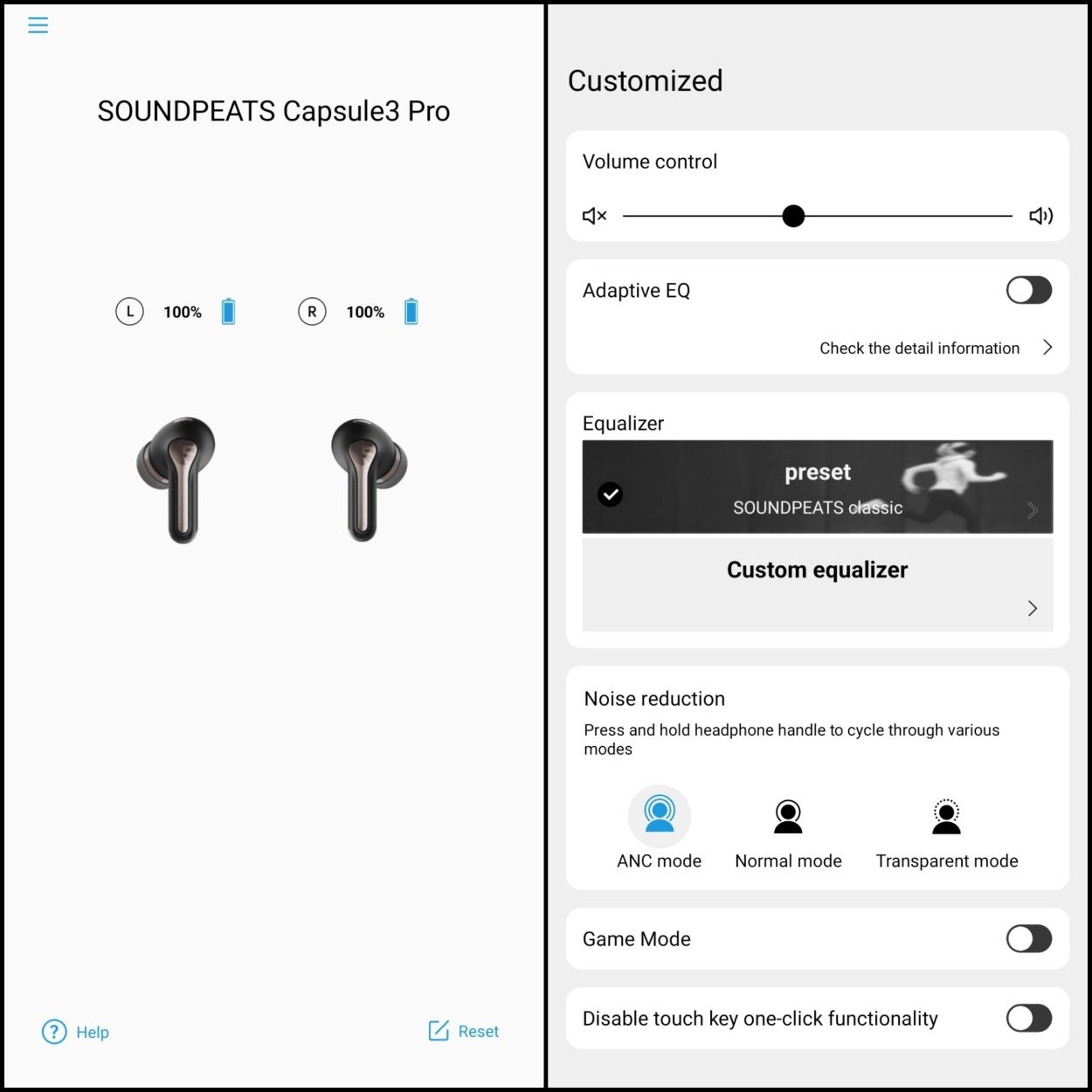Soundpeats Capsule 3 Pro Transparentne Czarne 6 mikrofonów ANC zestaw