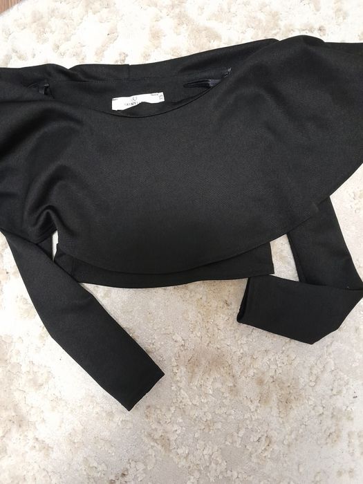 Bluzka hiszpanka falbanka czarna odkryte ramiona xs s elegancka kobiec