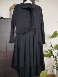 Nie tuzinkowa czarna sukienka z dłuższym tyłem r. 38