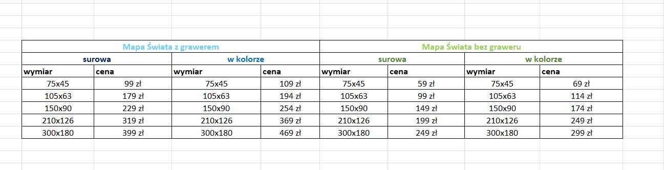 Nowa Drewniana Mapa Świata - Szara (drewno) 150x90cm