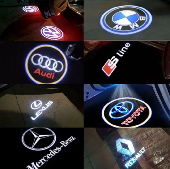 Підсвітка дверей, проекція лого VW, BMW, Audi. Toyota. Lexus, Mercedеs