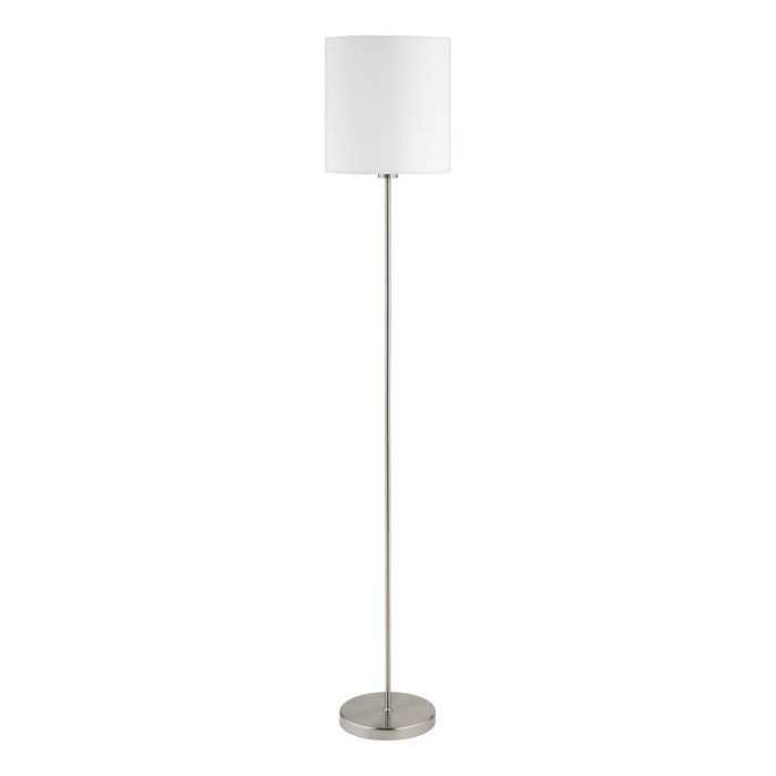 Lampa podłogowa z białym abażurem Eglo PASTERI, odcienie szarości