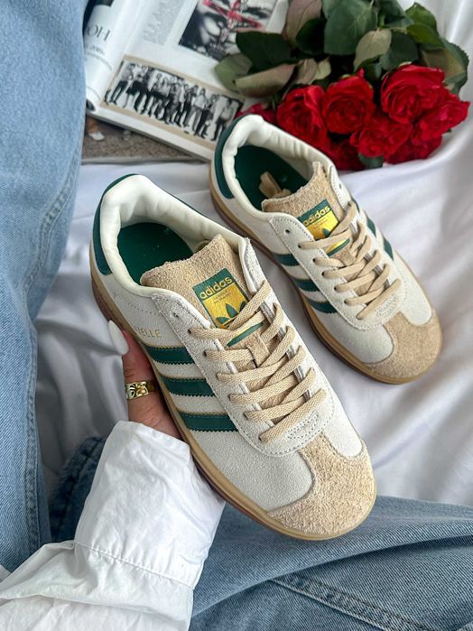 Кросівки Adidas Gazelle Bold Beige/Green premium