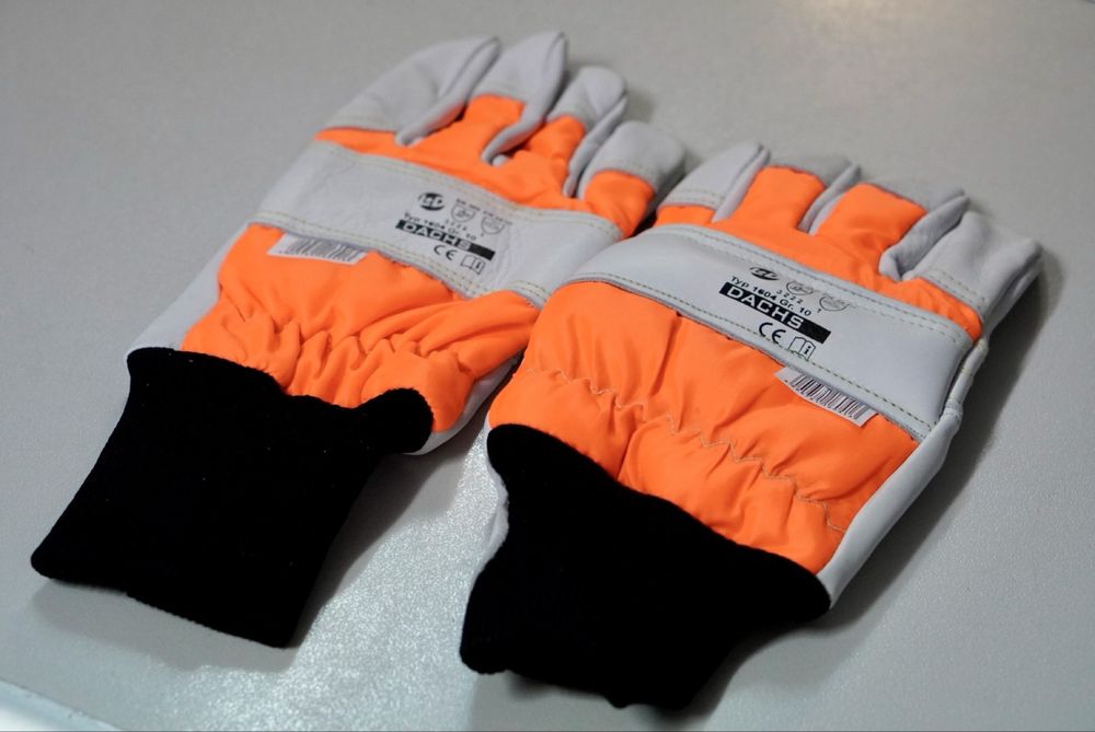 Rękawice robocze drwala leśne antyprzecięciowe nowe Dachs 1604 rozm.10