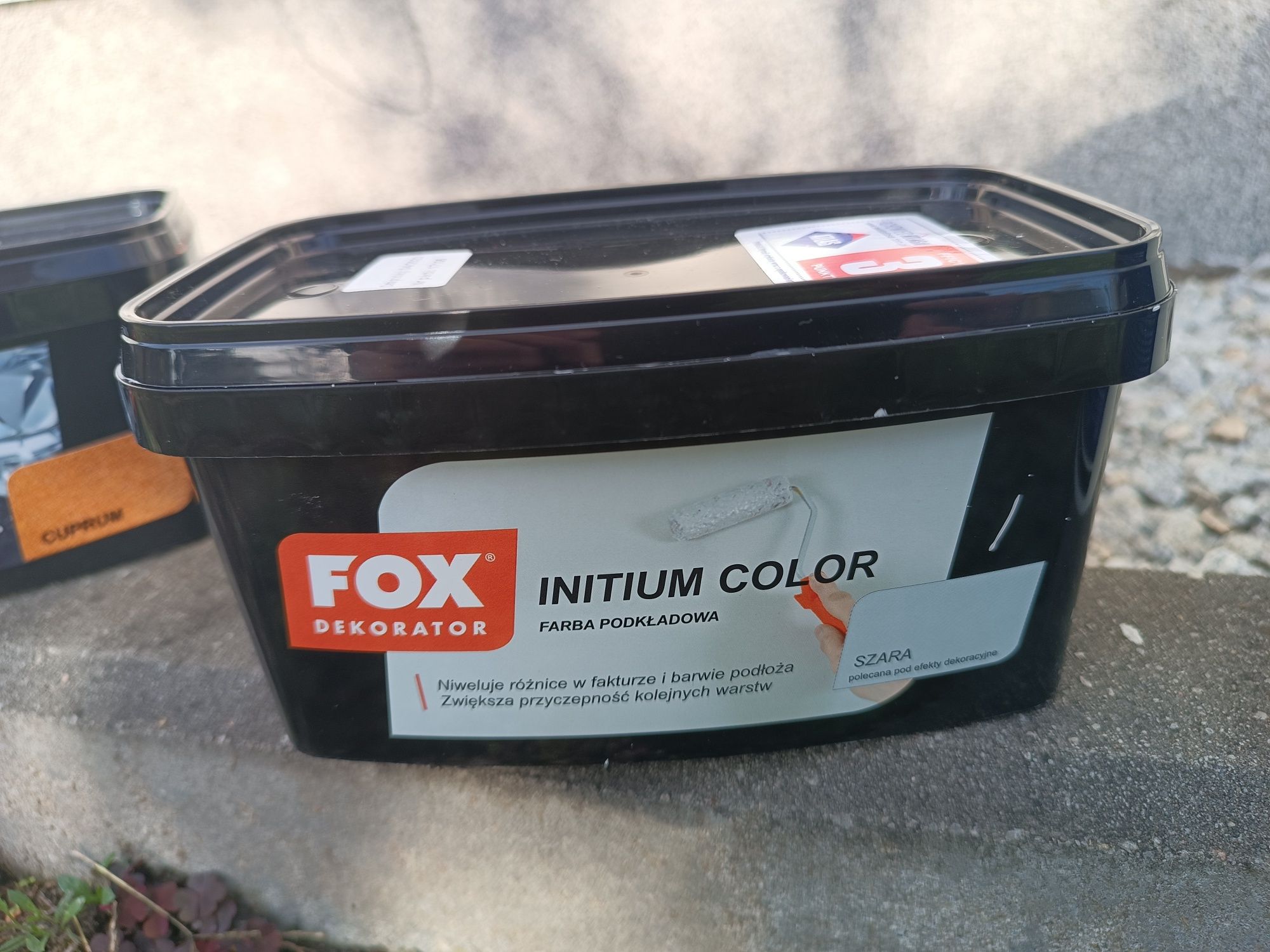 Fox Cuprum strukturalna + Initium szara farba podkładowa
