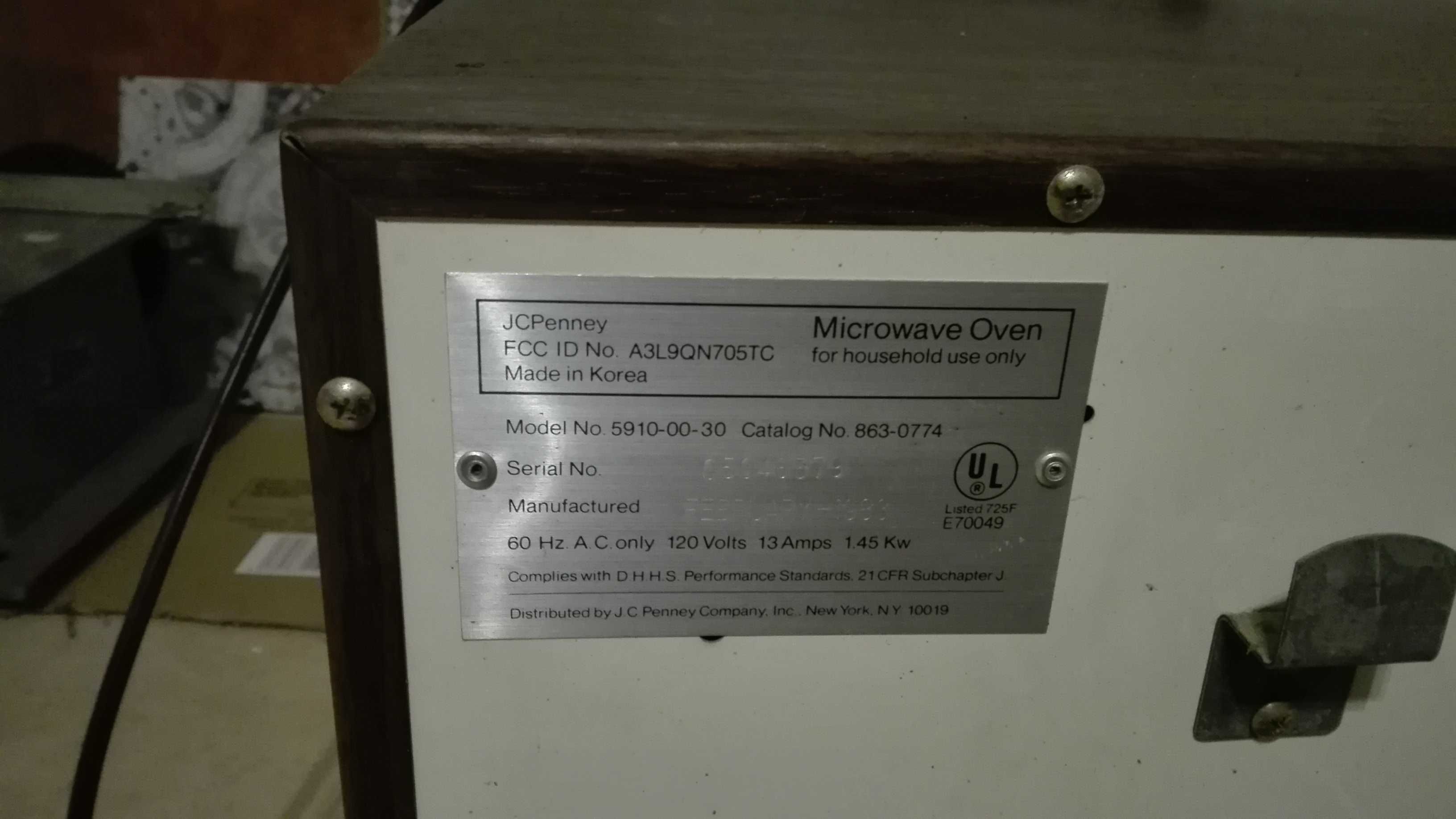 Mikrofalówka USA 120v oryginał