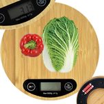 Waga KUCHENNA Bambusowa ELEKTRONICZNA LCD DOMOWA Płaska do 5kg/1g Tara