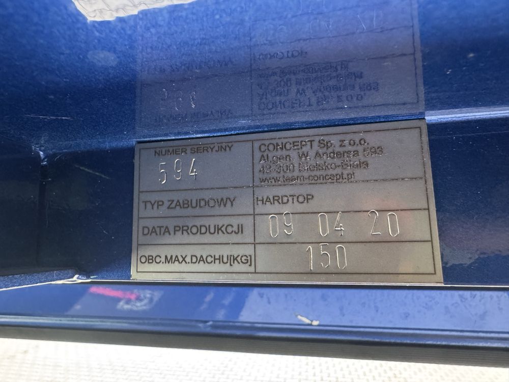 Aluminiowy hardtop do toyoty hilux polskiej produkcji