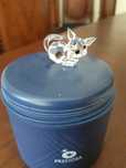 animal de cristal com caixa