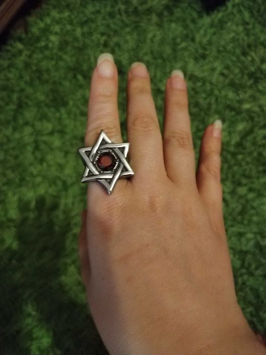 Anel Hexagrama em aço