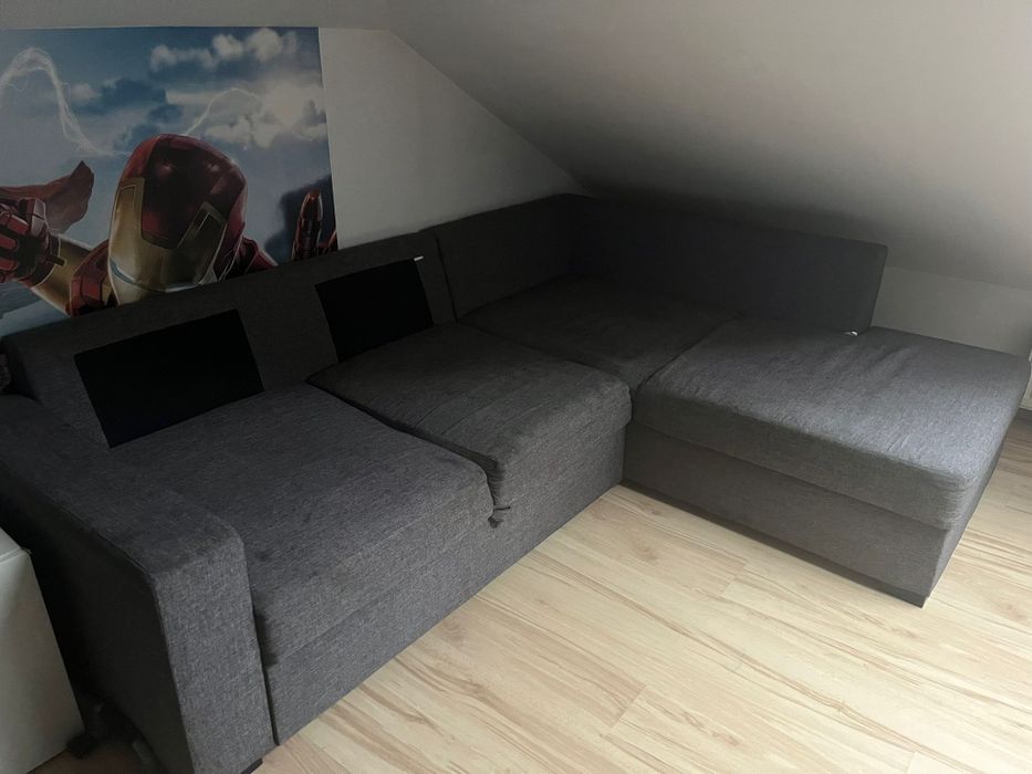 Kanapa rozkładana szara