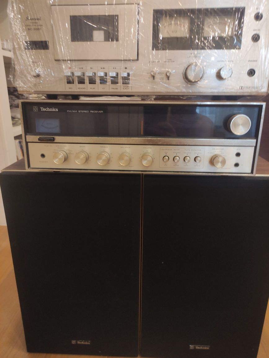 Aparelhagem Hi Fi Technics e Deck Sansui