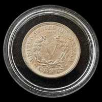 Moeda de V Cents - 1910 - EUA - Liberty Nickel