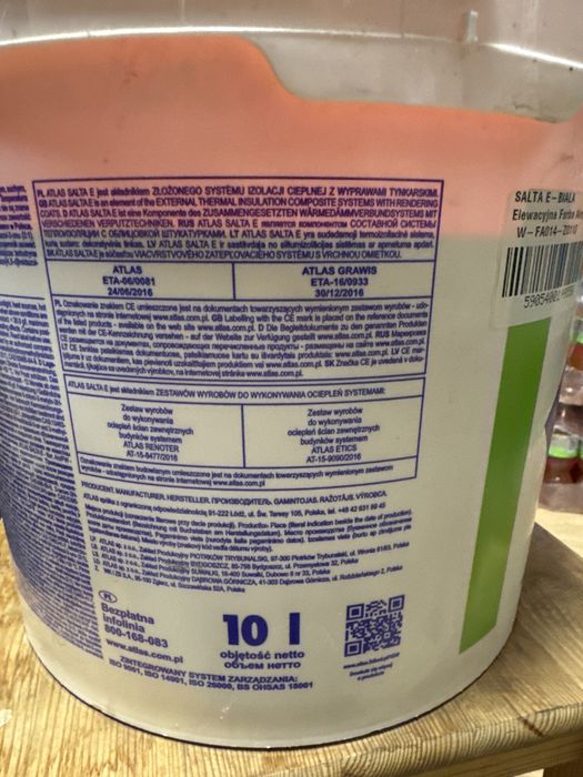 Elewacyjna Farba Akrylowa Atlas Salta E Biała