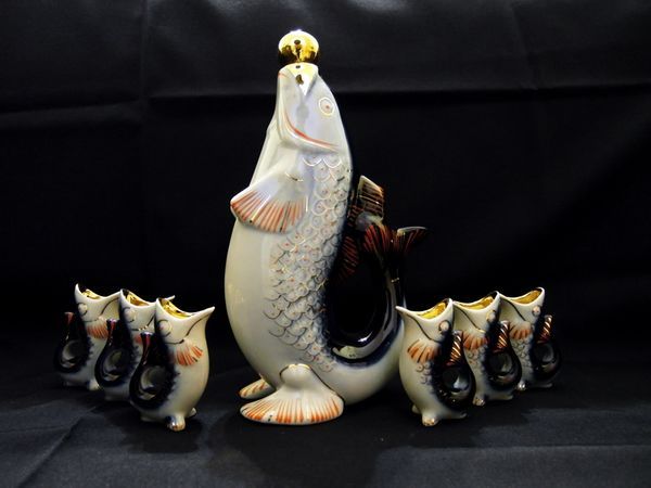 Оригинальный набор для водки или ликера «Золотые рыбки»