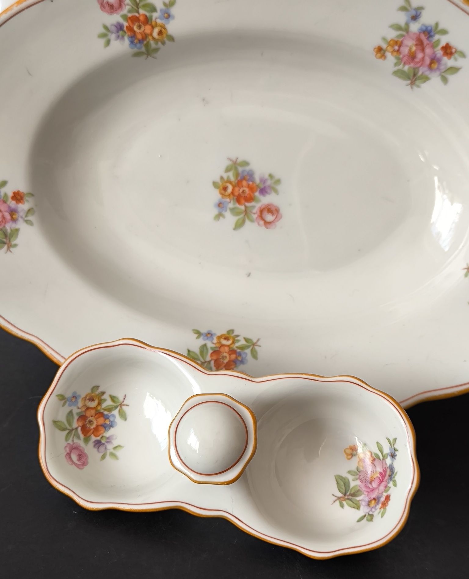 Półmisek + kabaret Chodzież piękna stara porcelana