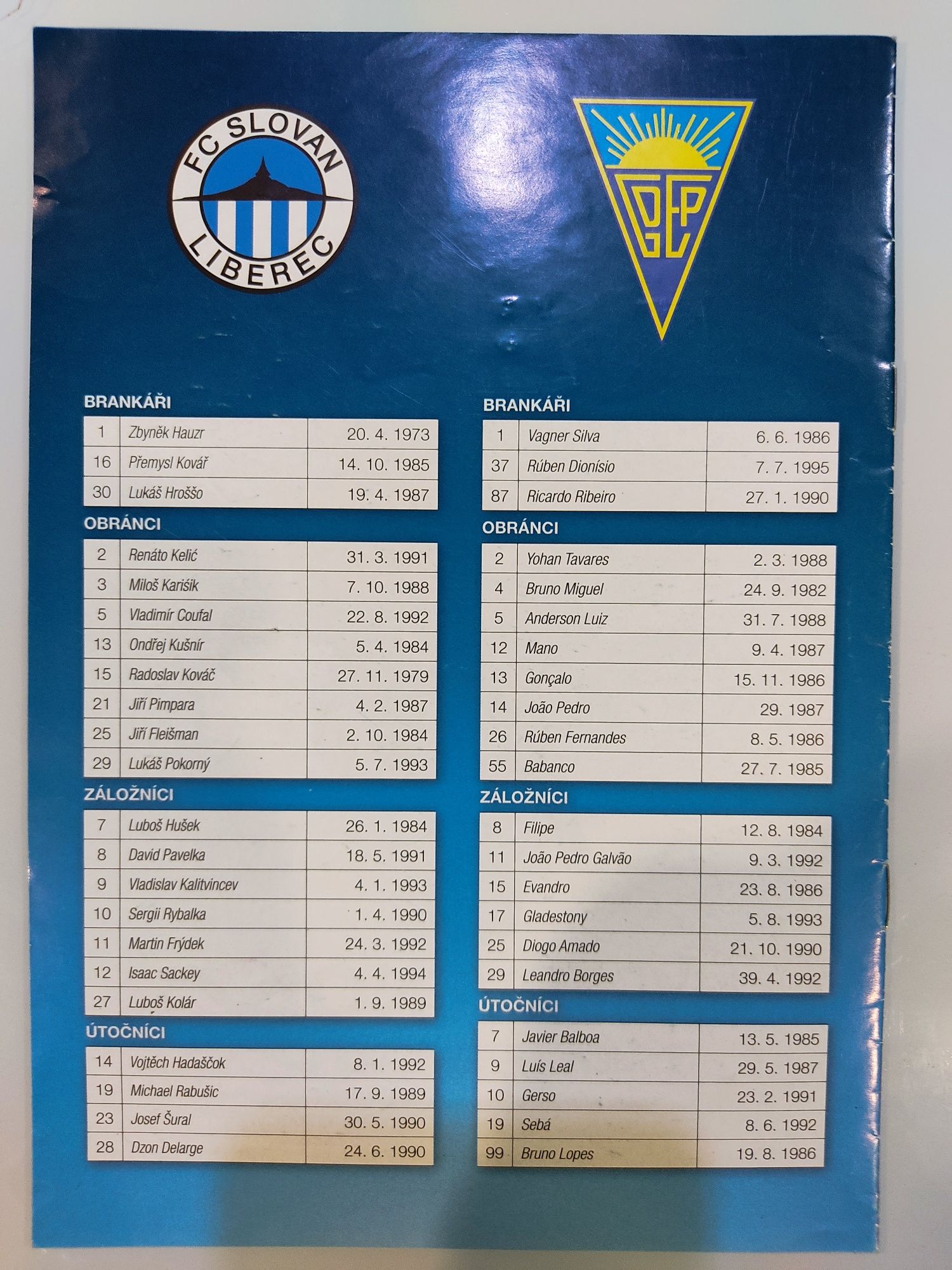 Programa do FC Slovan Liberec Estoril Europa league 2013/2014