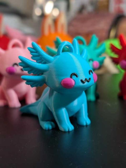 Axolotl em porta chaves Impressão 3D