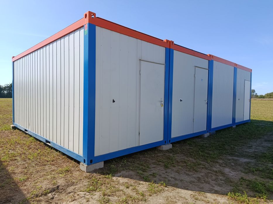 Zestaw 4 kontenerów 60m2 WC socjalny biurowy mieszkalny kuchania