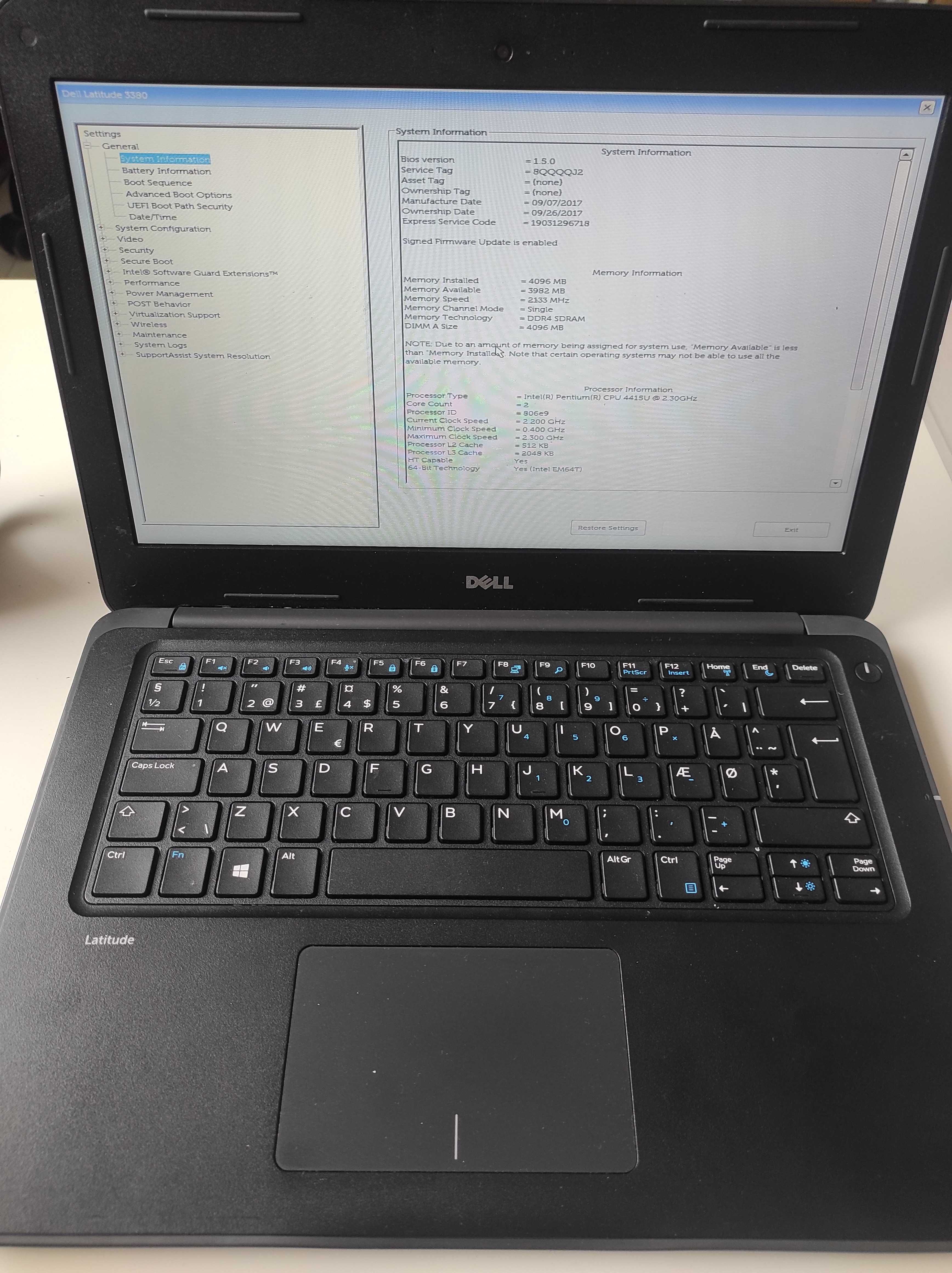 Dell Latitude 3380 4GB ram ddr4 Intel 3315