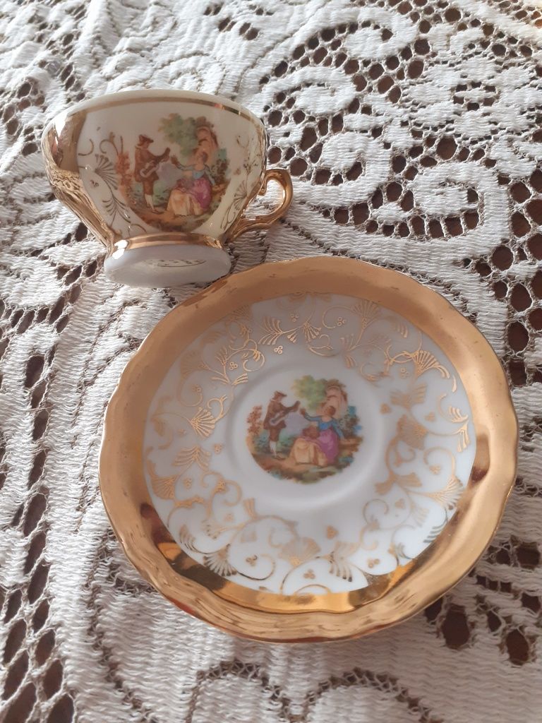 Fliżanka do herbaty ze spodkiem Vintage Veritable Porcelaine Made in I