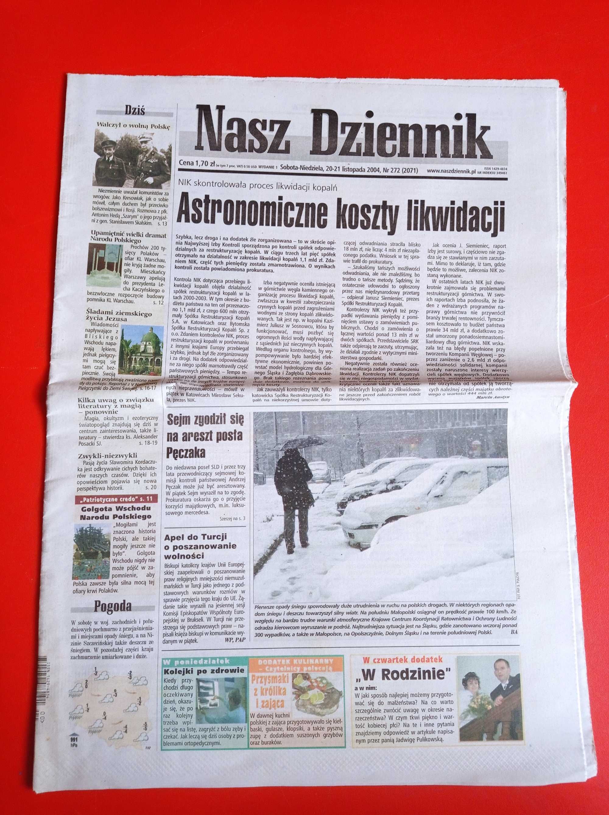 Nasz Dziennik, nr 272/2004, 20-21 listopada 2004