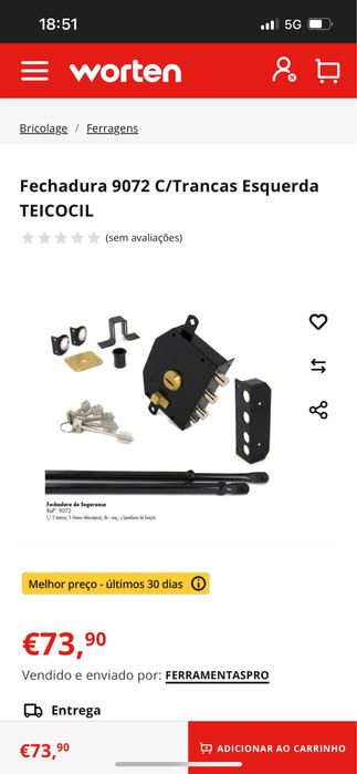 Fechadura com 2 trancas (abertura p/ a direita)