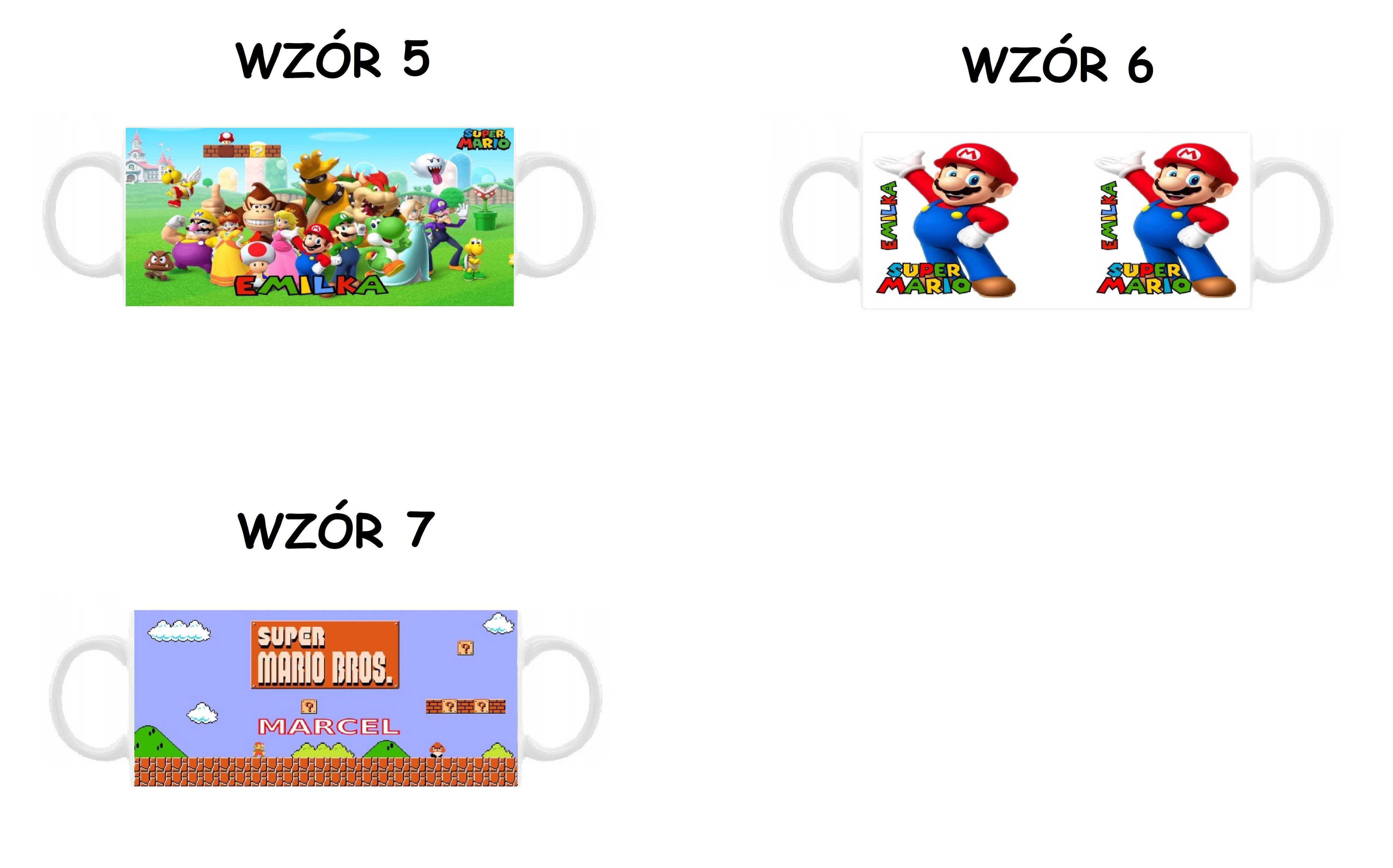 Kubek z nadrukiem Super Mario, różne wzory plus imię
