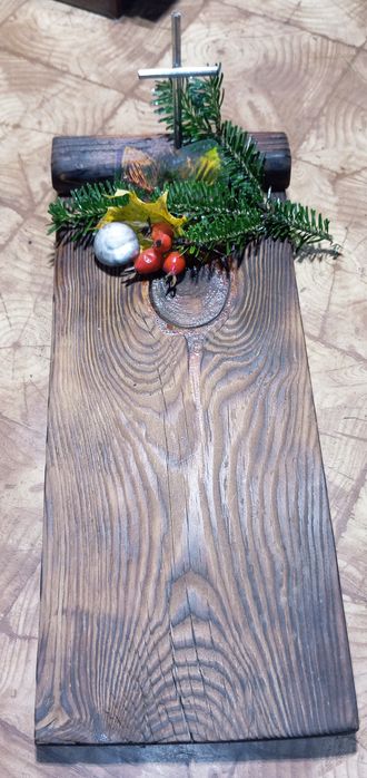 Nagrobna Kompozycja Pamięci / Stroik / Święto Zmarłych / Palone Drewno