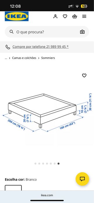 Estrutura Cama Casal Ikea Espevär 1,60m