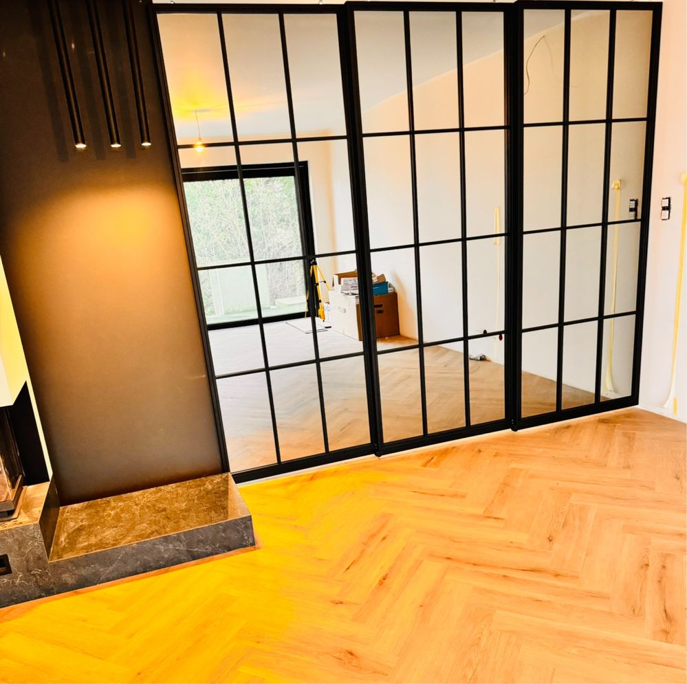 Drzwi loftowe, scianki zabudowy szklane w stylu loft