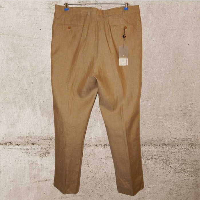 Льняные брюки классического кроя ERMENEGILDO ZEGNA. Size 52R IT.