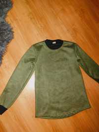 Bluza khaki ze ściągaczami S M 36 38