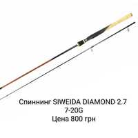 Спиннинг SIWEIDA DIAMOND 2.7 7-20G
Цена 800 грн
