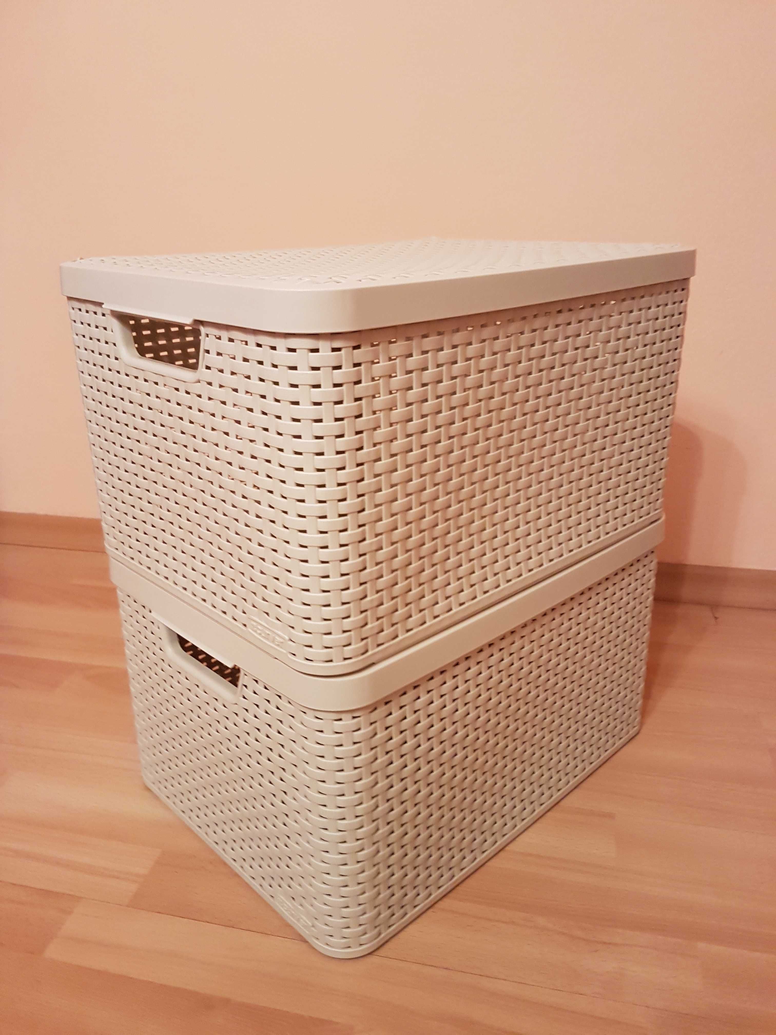 CURVER koszyk RATTAN STYLE L duży pojemnik z pokrywą