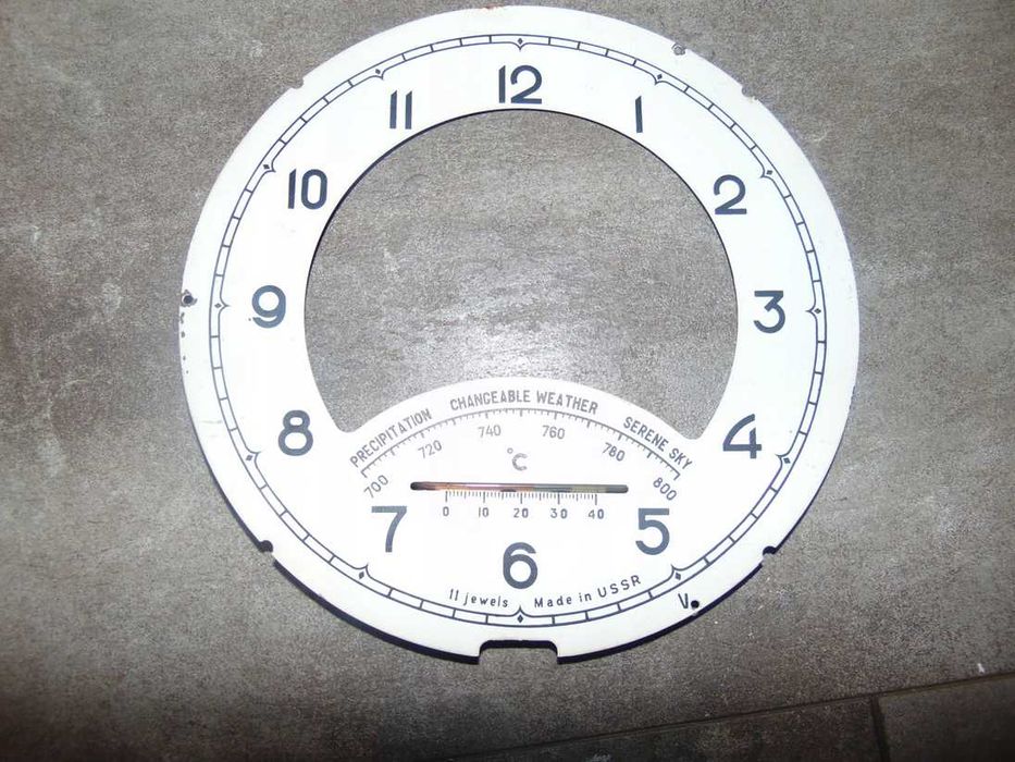 Tarcza do zegar z USSR z termometrem śr.18 cm.