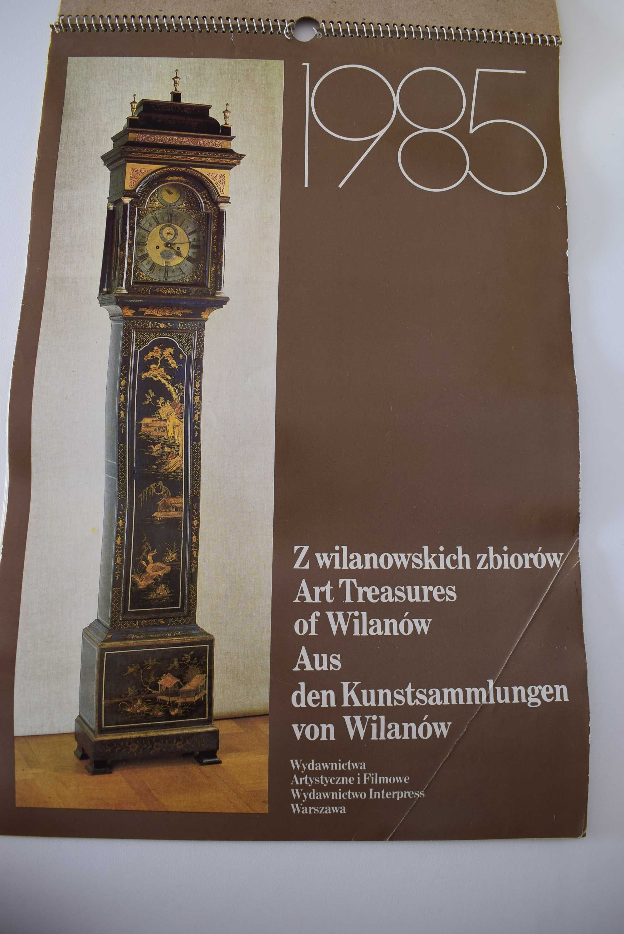 Dwa duże kalendarze z 1985 - stare zegary i antyki