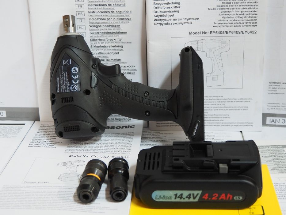 PANASONIC EY 75 A2 klucz udarowy bateria 14,4v 4,2ah -18v adapter bity