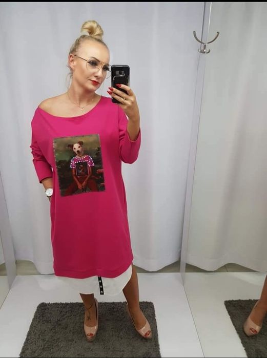 Tunika oversize różowa