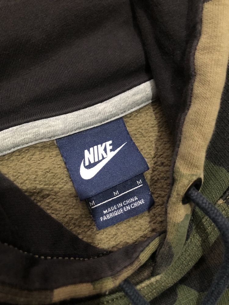 NIKE CAMO (M) Fleece Hoodie камуфляжное худи мужское хаки флис