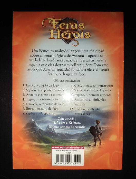 Livro "Feras e Heróis - Ferno O Dragão de Fogo" Volume 1