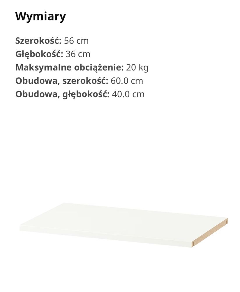 Szuflada besta + prowadnice + front czarny + półka biała Ikea