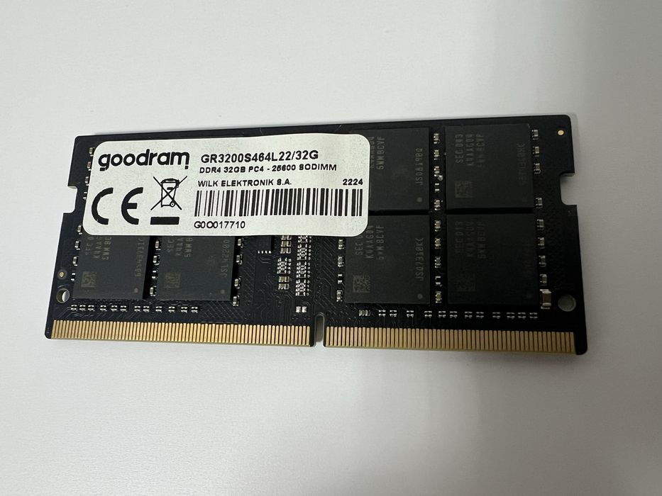 GOODRAM 1x32 GB SO-DIMM. DDR4-25600. 3200 MHz.