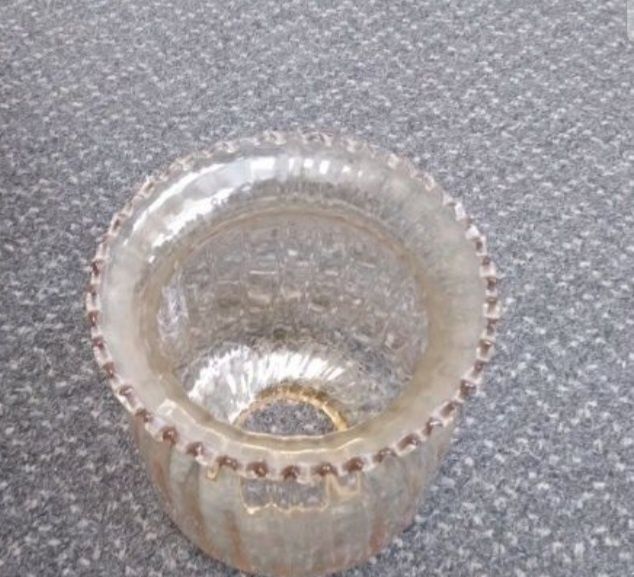 Klosz do lampy, żyrandola jasno miodowy Prl
