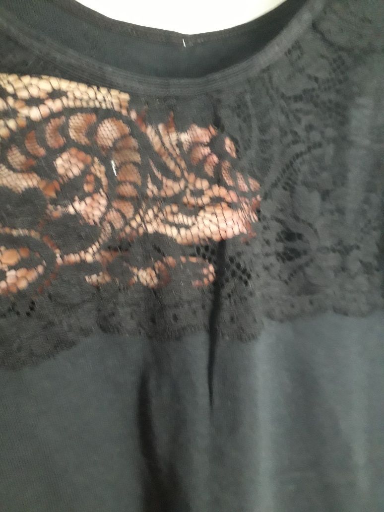 Bluzka top t-shirt bokserka czarna na lato S na ramiaczkach