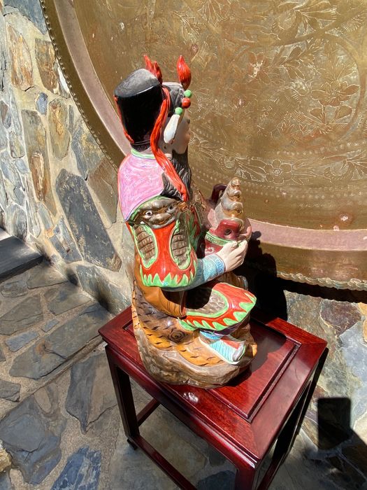 Escultura Divindade Porcelana Chinesa Centenário 48 cm