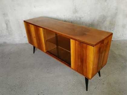 Kredens Komoda VAR Włocławska FM Sideboard Design PRL Orzech dobry sta