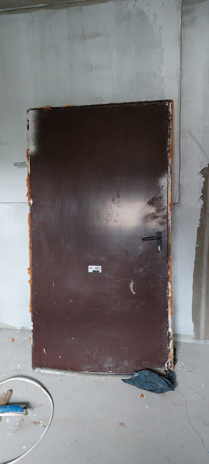 Drzwi na budowę tymczasowe metalowe z zamkiem porządne 100x210 cm